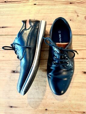 Bruno Marc Boys' Black Lace-Up Dress Shoes Boys Size 2